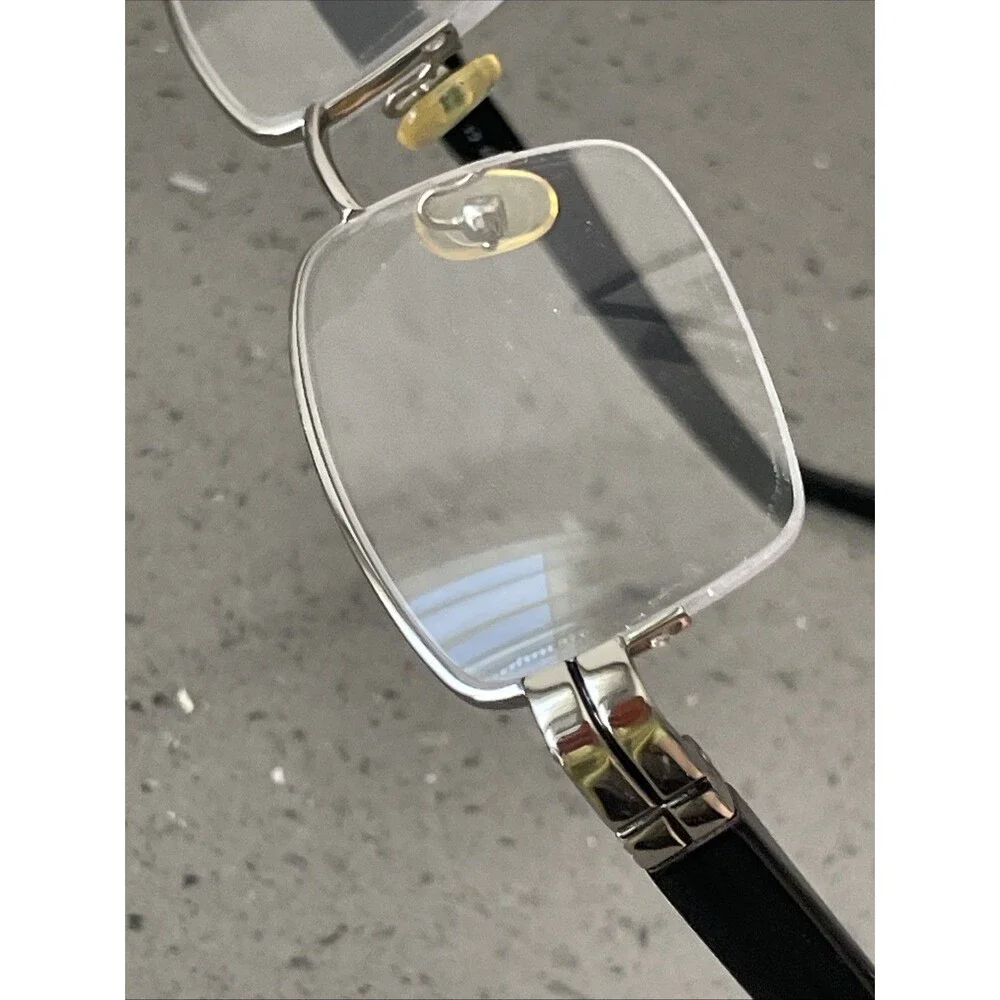 Superflex 377 c.1 54-19-145 Black Half Rim Eyeglasses Frames ONLY Silver
